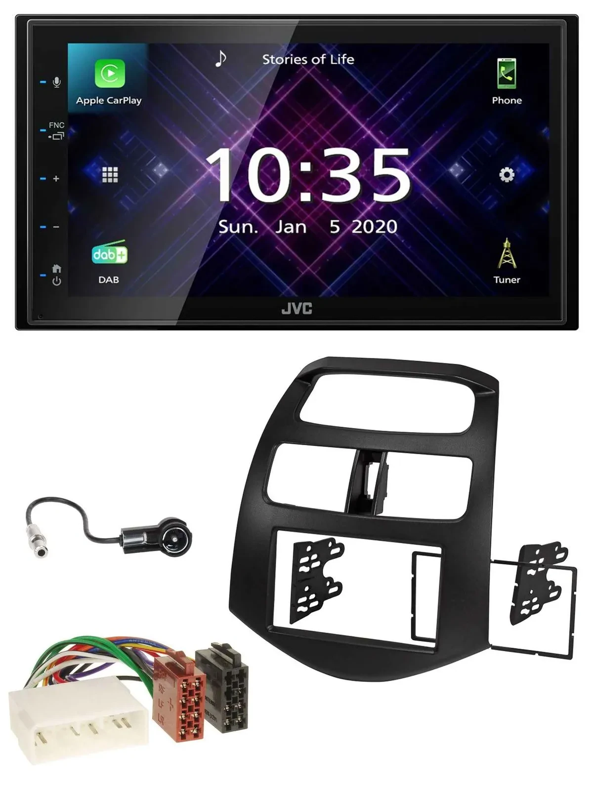 JVC DAB 2DIN MP3 Bluetooth USB Autoradio für Chevrolet Spark KLM 2012-2013
