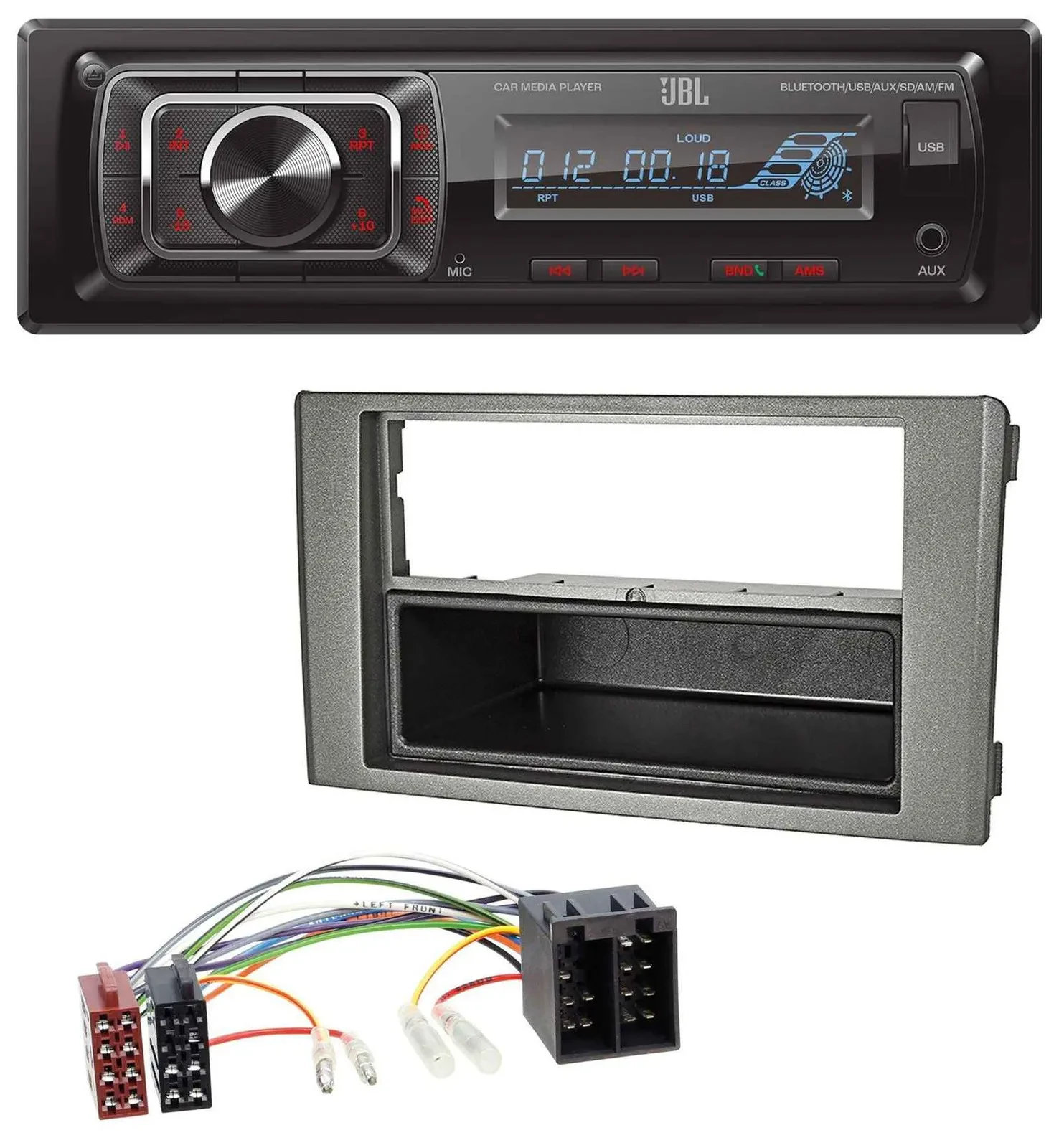 JBL SD AUX MP3 USB Bluetooth Autoradio für Iveco Daily (06-14) dunkelgrau