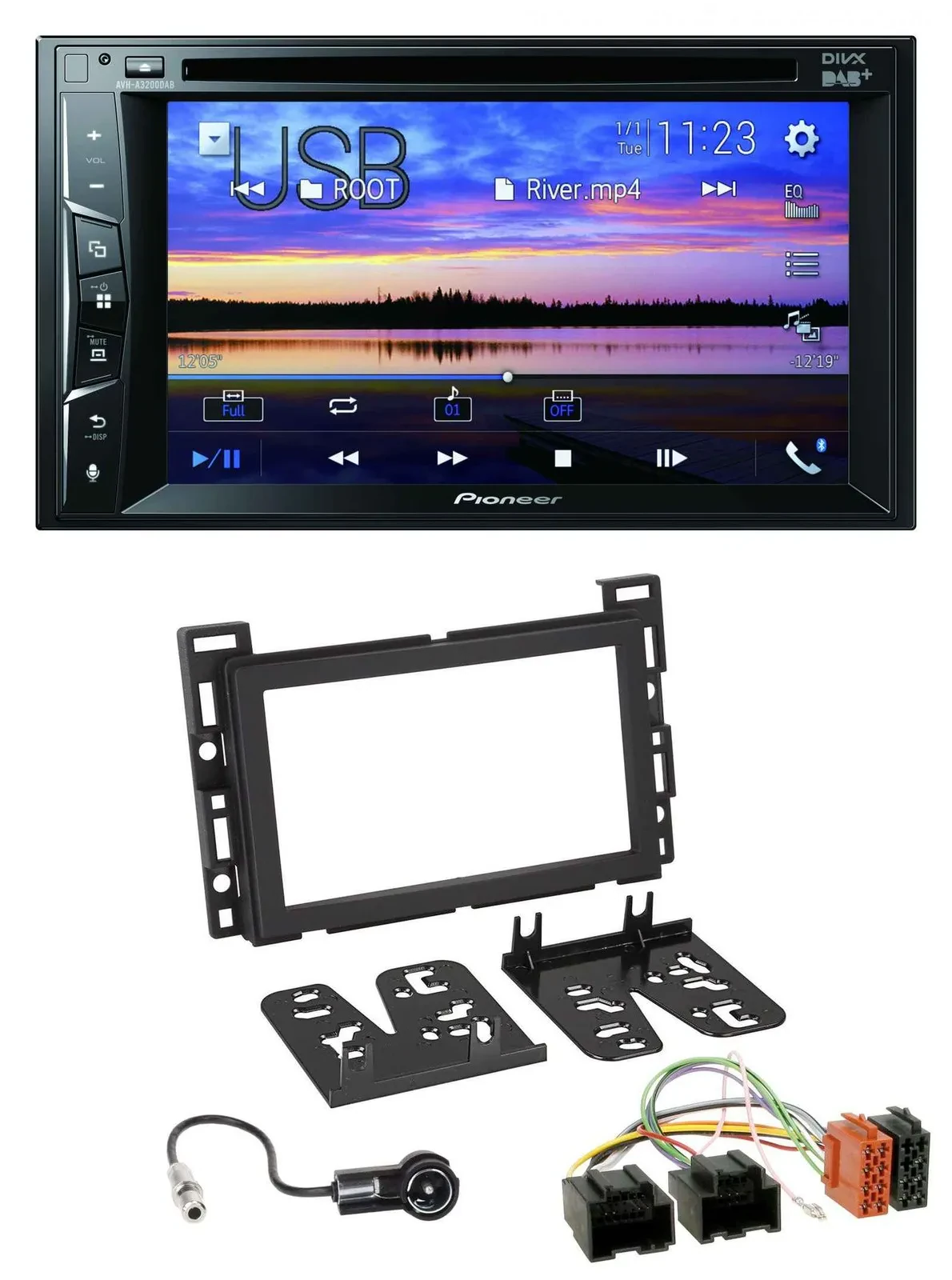 Автомагнитола для Chevrolet/Opel GT (2007–2009) Pioneer 2 DIN, Bluetooth, USB, DVD, DAB, MP3
