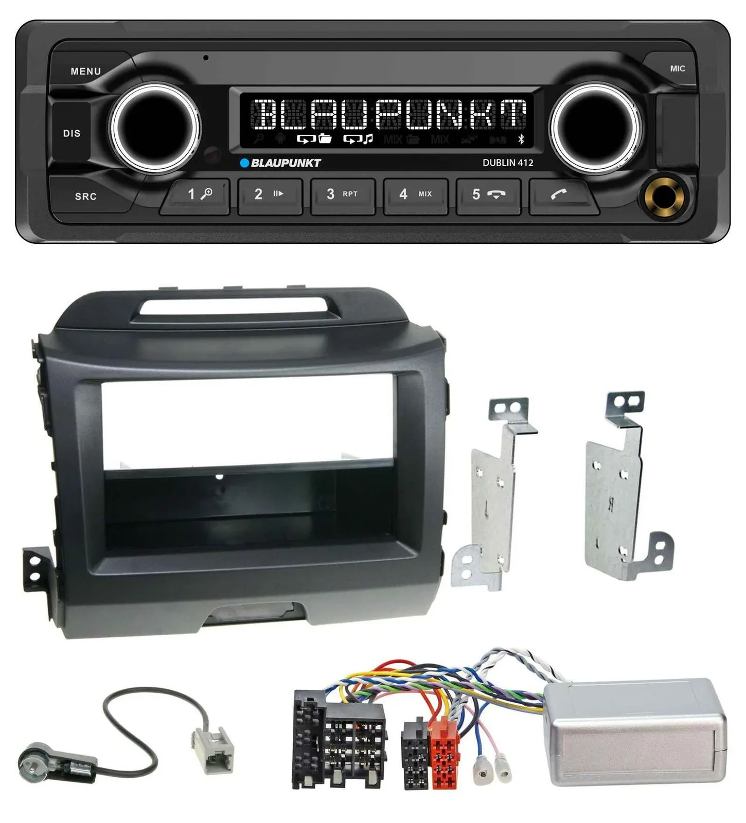 Blaupunkt MP3 Bluetooth USB Lenkrad Autoradio für Kia Sportage 3 10-15 schwarz