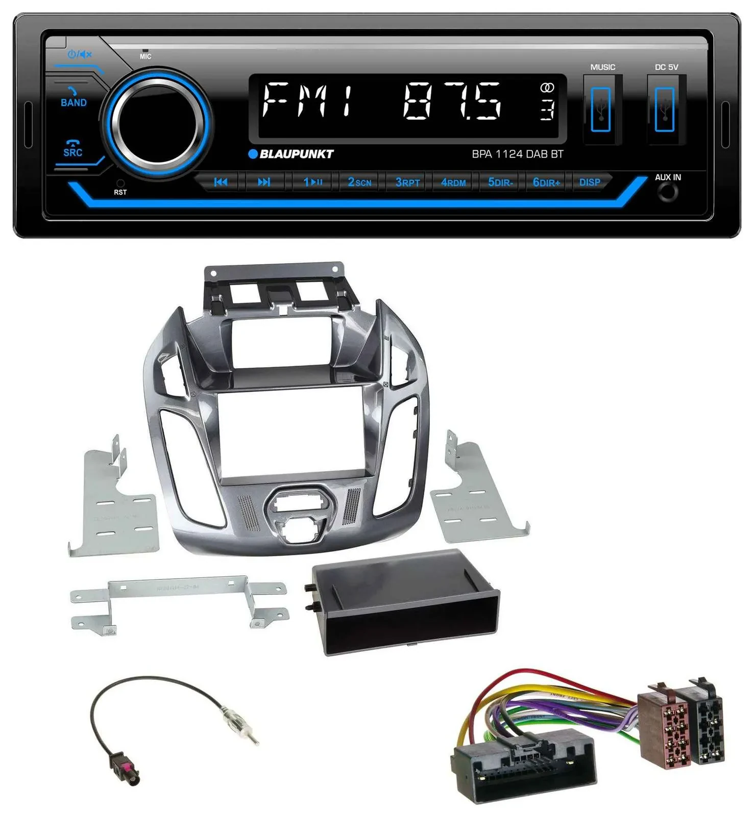 Автомагнитола для Ford Transit Connect 2012–2018 Blaupunkt Bluetooth USB DAB MP3