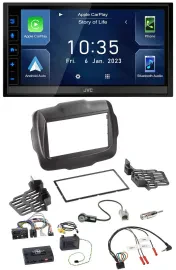 JVC DAB Bluetooth Lenkrad USB 2DIN Autoradio für Jeep Renegade ab 2015