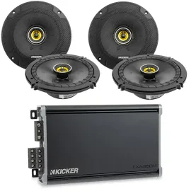 Kicker CSC654 6.5” CS Series 2-Way Coaxial Speakers with CX-Series Amplifier