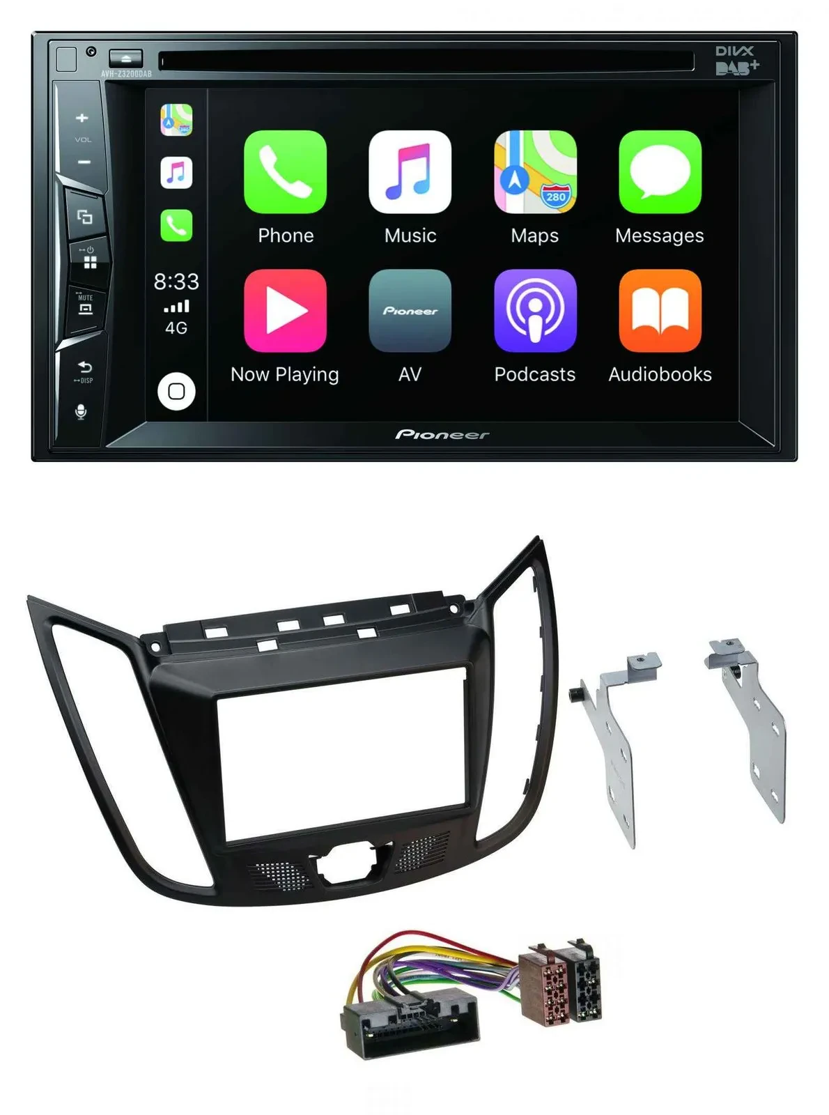 Pioneer MP3 USB DVD Bluetooth DAB 2DIN Autoradio für Ford Kuga (DM2, ab 2013)