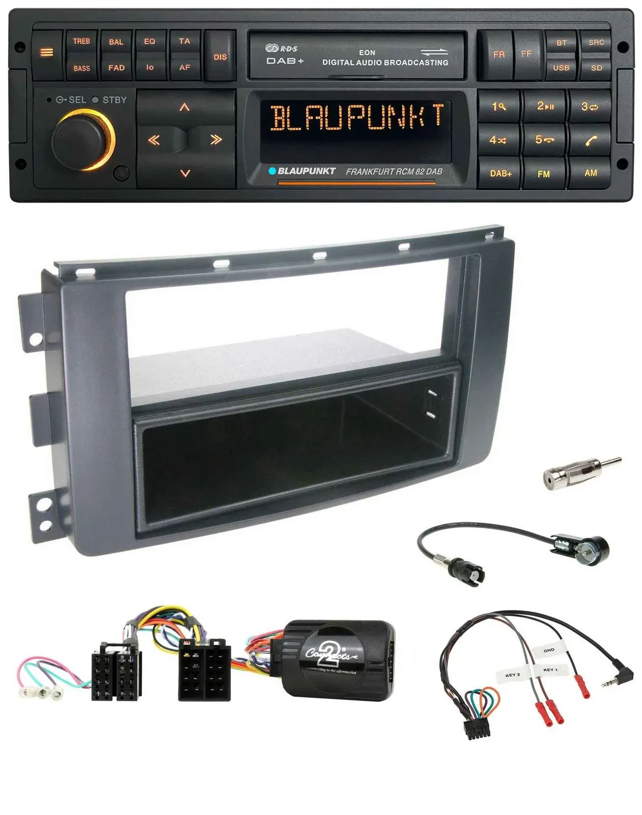 Blaupunkt USB DAB SD Lenkrad Bluetooth Autoradio für Smart ForFour 2004-2006 sch