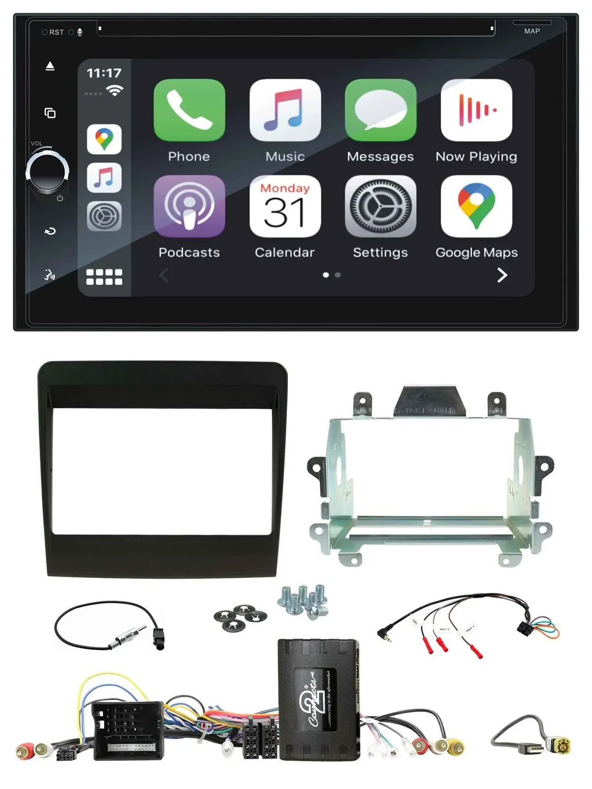 Blaupunkt DAB Lenkrad TMC Bluetooth USB 2DIN Navigation für Porsche 911 991 2011