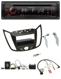 Kenwood Lenkrad CD USB Bluetooth DAB Autoradio für Ford C-Max Kuga braun