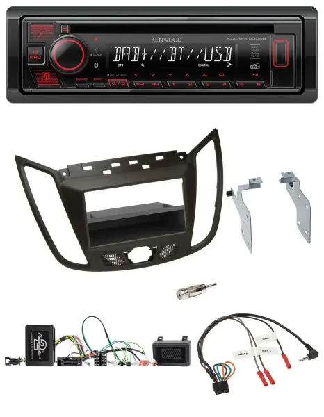 Kenwood Lenkrad CD USB Bluetooth DAB Autoradio für Ford C-Max Kuga braun