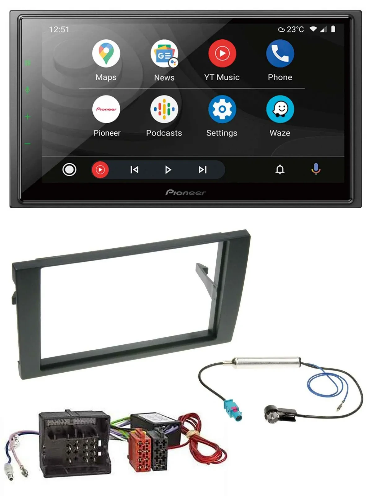 Pioneer USB 2DIN DAB MP3 Bluetooth Autoradio für Audi A4 B7 04-08 Aktivsystem MO