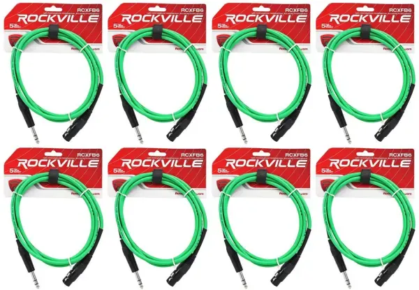 Коммутационный кабель Rockville RCXFB6G Green 1.8 м (8 штук)