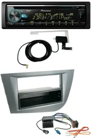 Pioneer MP3 AUX CD USB DAB Autoradio für Seat Leon ab 05 dunkelgrau metallic