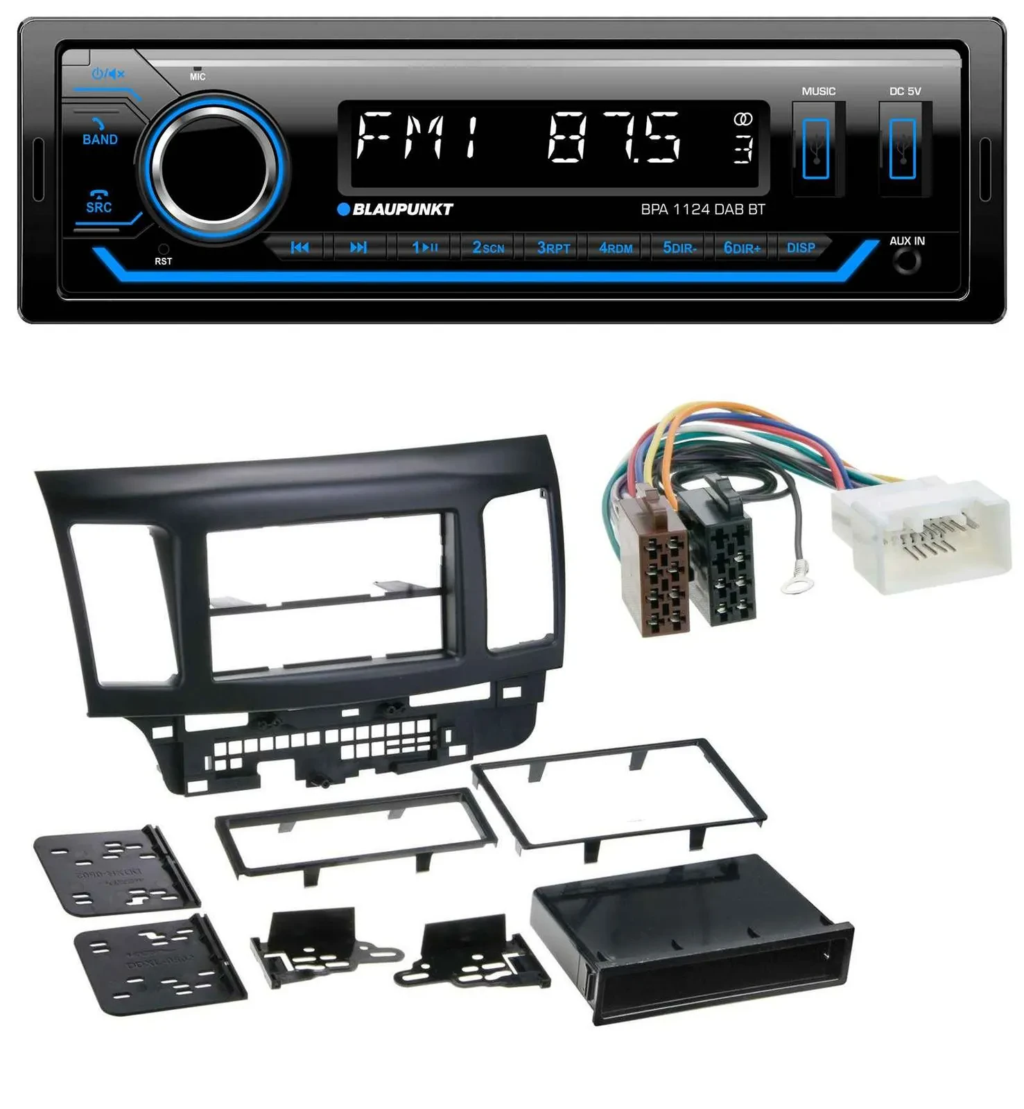 Blaupunkt Bluetooth USB DAB MP3 Autoradio für Mitsubishi Evo Lancer (ab 2008)