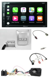 Pioneer DVD 2DIN Lenkrad DAB Bluetooth USB Autoradio für Dacia ab 2012 hellsilbe