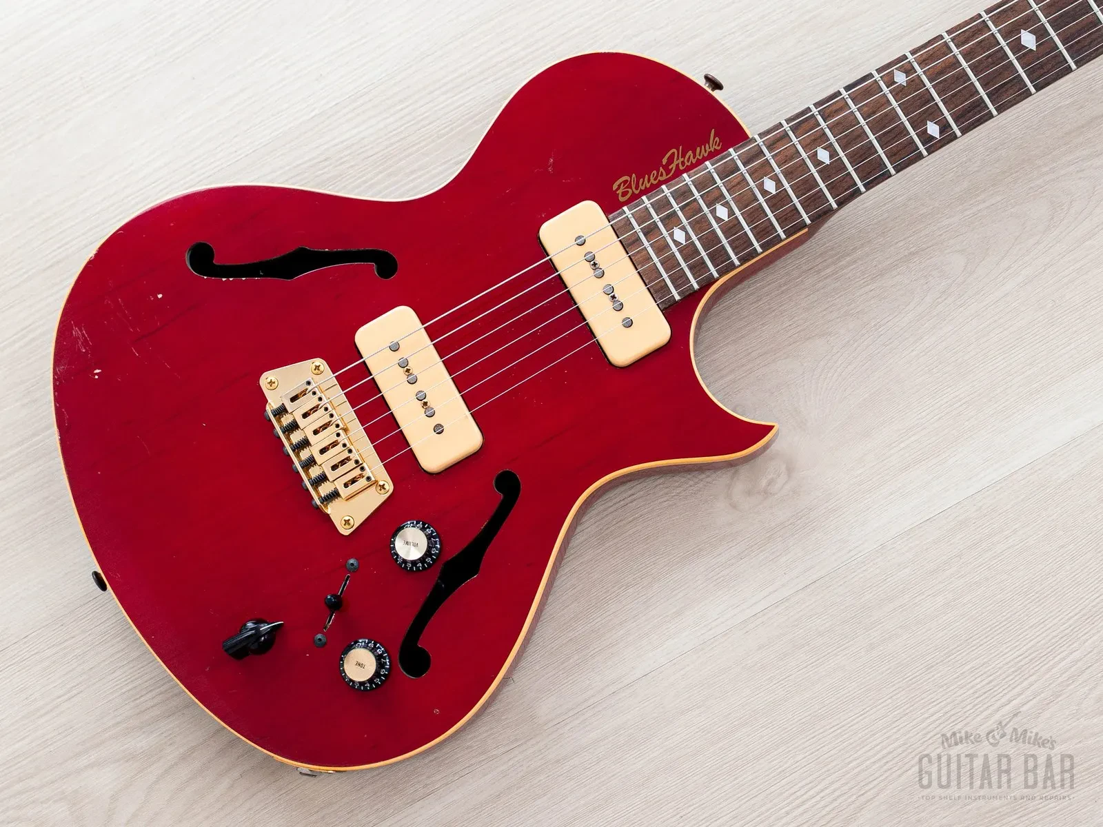 1997 Gibson Blueshawk Semi-Hollow Guitar Heritage Cherry w/ Alnico P-90, Case