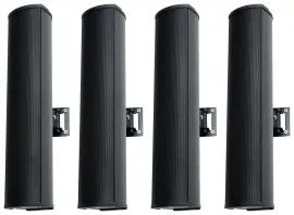 (4) Rockville WET ARRAY 4 Black Line Array Speakers For church/School/Auditorium