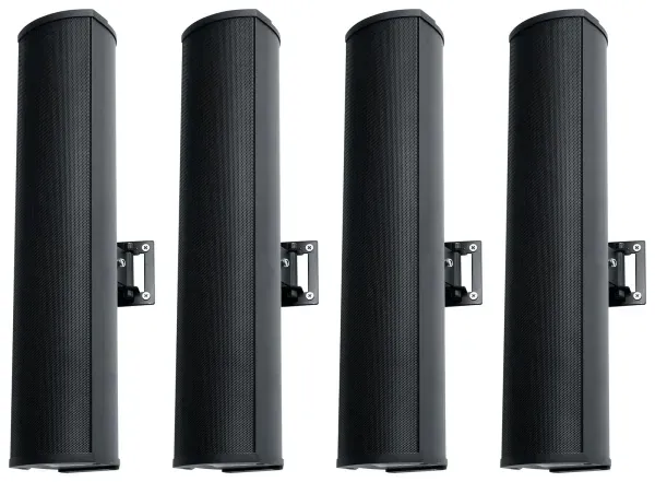 (4) Rockville WET ARRAY 4 Black Line Array Speakers For church/School/Auditorium