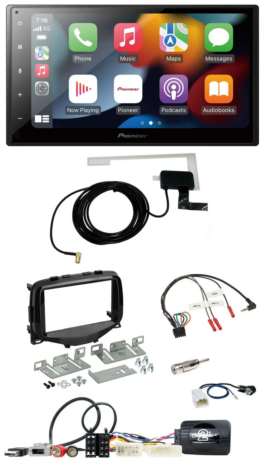 Pioneer Lenkrad USB Bluetooth DAB 2DIN Autoradio für Toyota Aygo 2014-2021