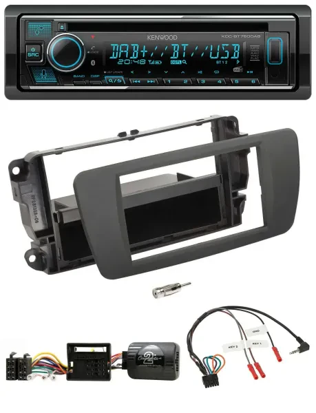 Kenwood Lenkrad Bluetooth DAB USB CD Autoradio für Seat Ibiza tuam grey