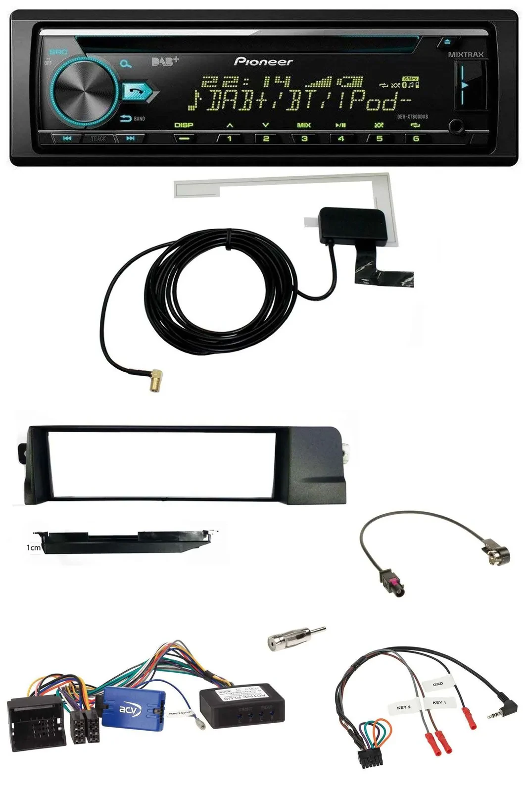 Автомагнитола Pioneer CD/USB/DAB для BMW 3 серии E46 (2001–2007), черный