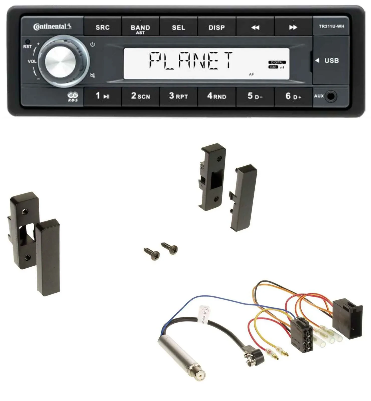 Автомагнитола Continental 1 DIN, USB, MP3, AUX для Audi A3 (8L, 1996–2000)