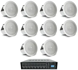 (10) JBL 3" Ceiling Speakers+Multi Room Matrix Amplifier For Restaurant/Bar/Cafe