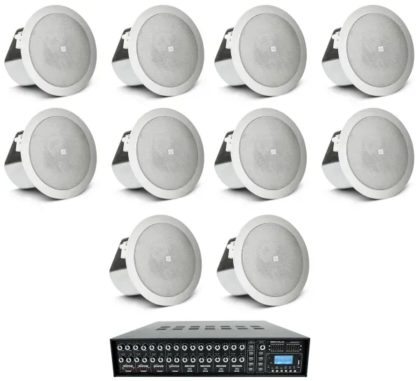 (10) JBL 3" Ceiling Speakers+Multi Room Matrix Amplifier For Restaurant/Bar/Cafe