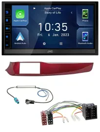 JVC DAB Bluetooth MP3 USB 2DIN Autoradio für Alfa Giulietta 10-13 rot glänzend