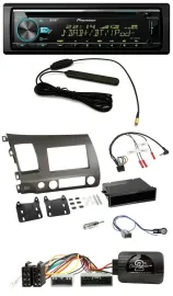 Pioneer CD MP3 Lenkrad DAB USB Autoradio für Honda Civic Hybrid 2006-2010 anthra