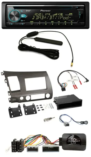 Pioneer CD MP3 Lenkrad DAB USB Autoradio für Honda Civic Hybrid 2006-2010 anthra