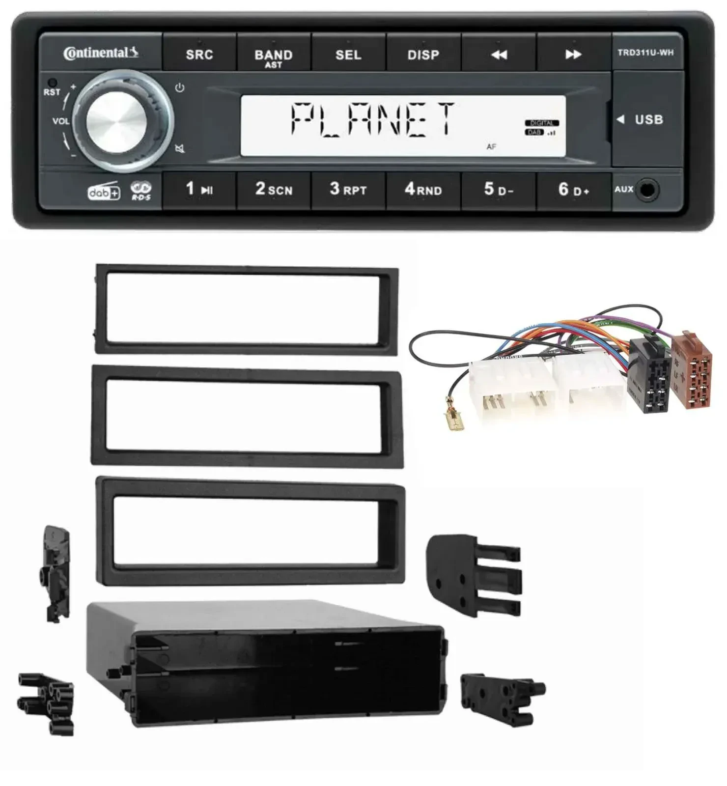 Continental MP3 AUX USB DAB 1DIN Autoradio für Mazda 929 (1973-1995)