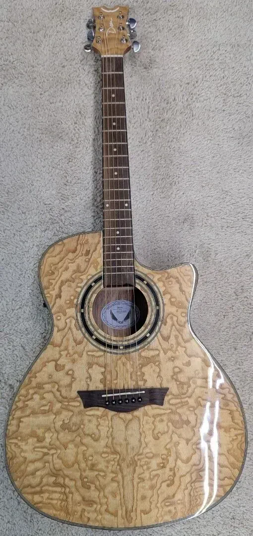 Dean EQA GN Exotica Quilt Ash Acoustic-Electric Guitar in a Gloss Natural Finish