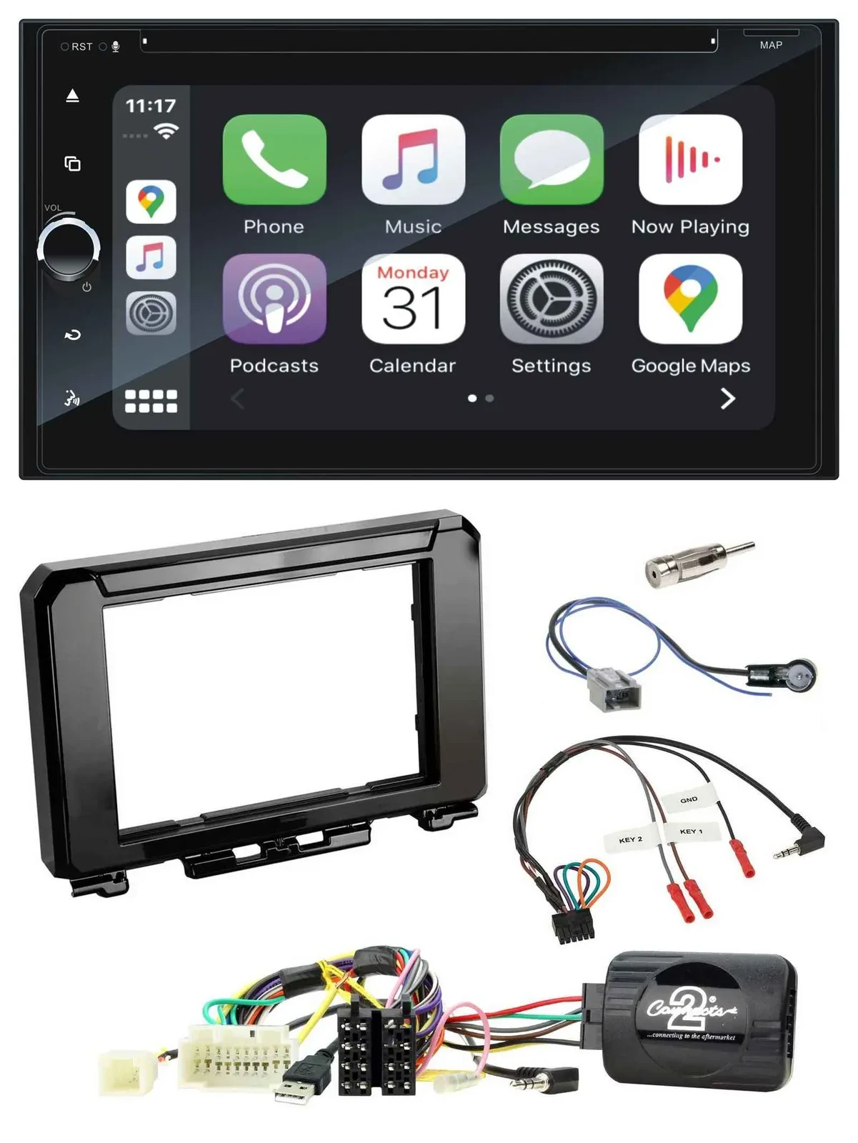 Blaupunkt 2DIN Bluetooth DAB USB DVD Lenkrad Autoradio für Suzuki Jimmny GJ ab 2