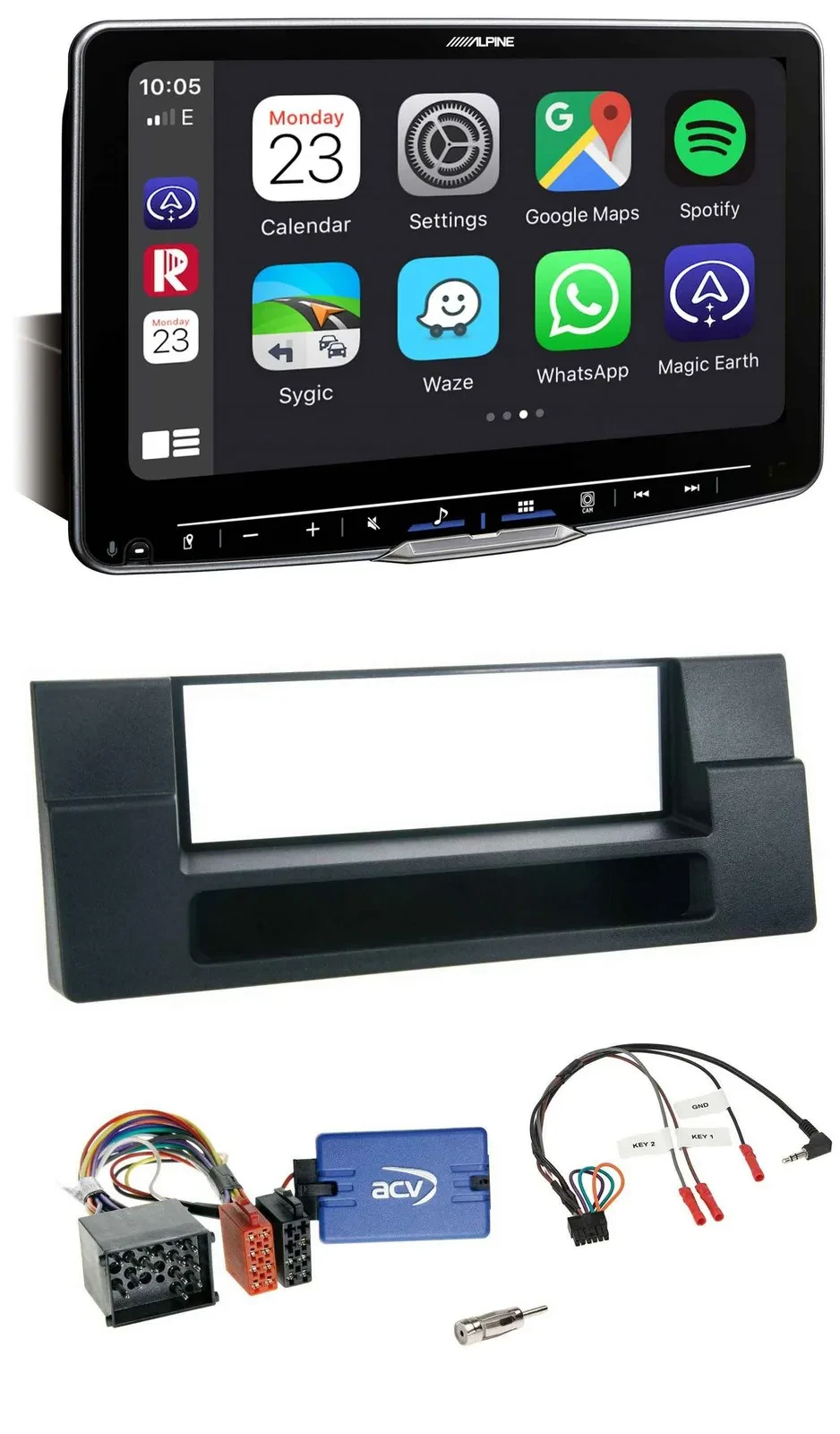 Автомагнитола Alpine Bluetooth, USB, DAB для BMW 5 Series с поддержкой управления на руле