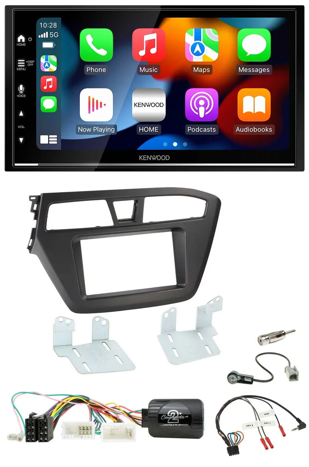 Автомагнитола Kenwood 2DIN, DAB, USB, Bluetooth, для Hyundai i20 (с 2015), поддержка кнопок на руле