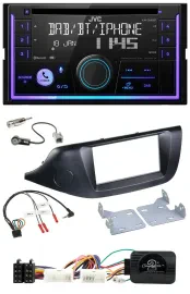 JVC Lenkrad USB 2DIN DAB Bluetooth CD Autoradio für Kia Ceed ab 2012 schwarz ohn