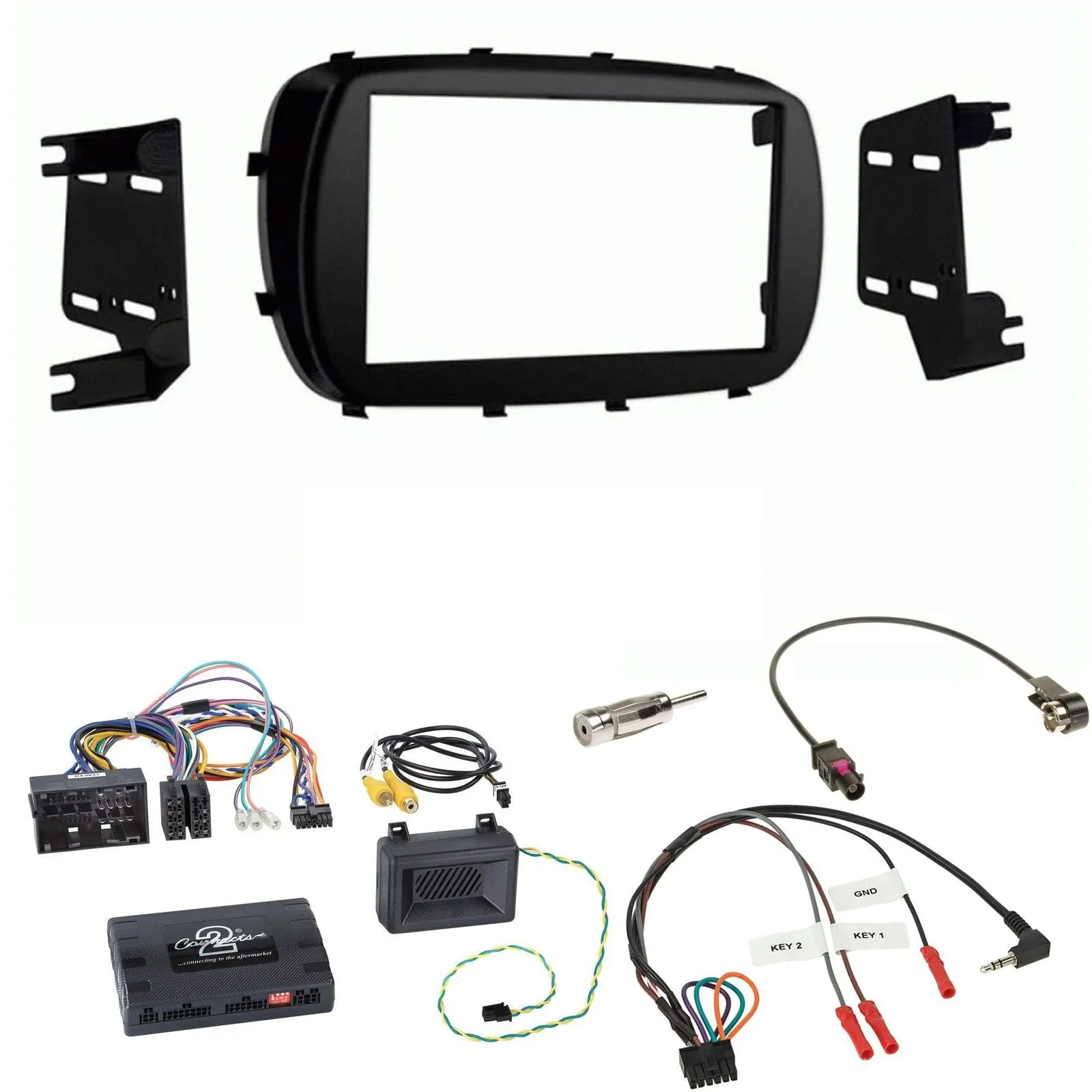 Radioset Lenkradadapter Doppel DIN Autoradio für Fiat 500X ab 2014