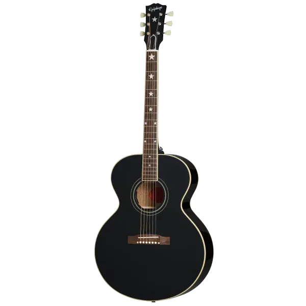 Электроакустическая гитара Epiphone J-180 LS Ebony