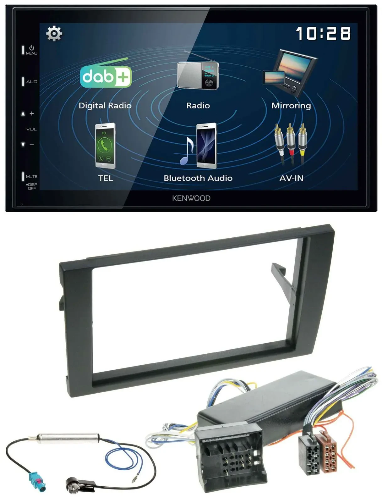 Kenwood 2DIN Bluetooth MP3 USB DAB Autoradio für Audi A4 04-08 B7 Bose Aktivsyst