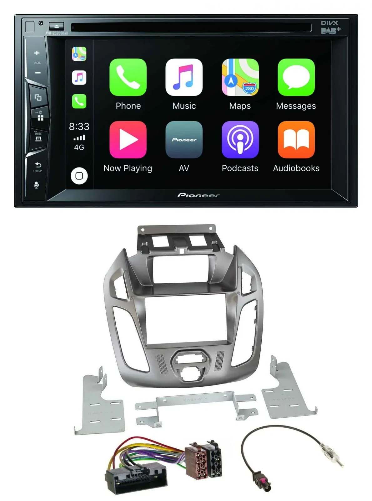 Автомагнитола Pioneer 2 DIN MP3 USB DVD Bluetooth DAB с дисплеем для Ford Transit (2012–2018)