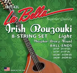 Струны для ирландского бузуки La Bella IB1142L 11-42