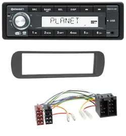 Continental MP3 AUX USB DAB 1DIN Autoradio für Lancia Y (1996-2004) - schwarz