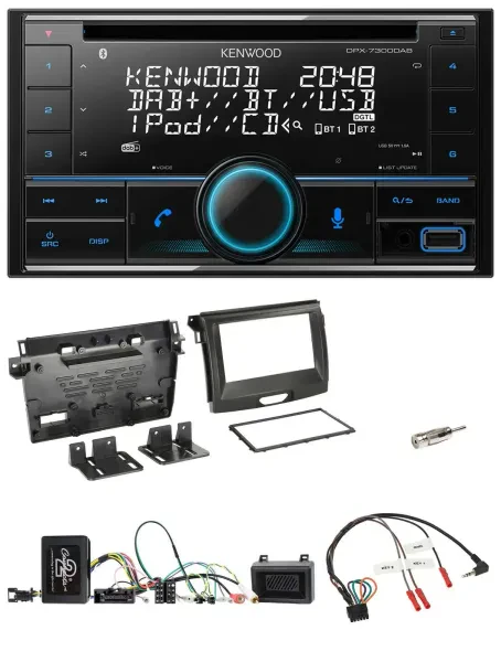 Kenwood CD 2DIN DAB USB Lenkrad Bluetooth Autoradio für Ford Ranger 2AB ab 04/20