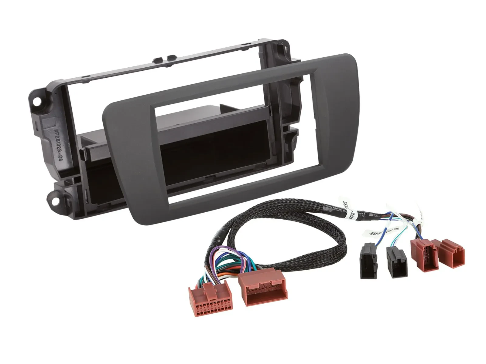 Radioblende DIN Autoradio für Seat Ibiza 2012-2016 tuamgrau inkl. Schalter-Kabel