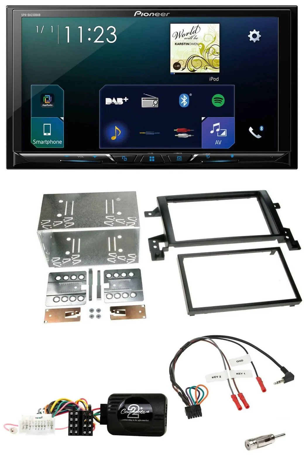Pioneer Lenkrad Bluetooth USB 2DIN DAB Autoradio für Suzuki Grand Vitara 2005-20