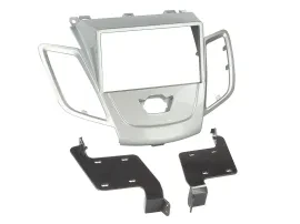 Einbaurahmen Doppel DIN Autoradio für Ford Fiesta 2008-2017 silber