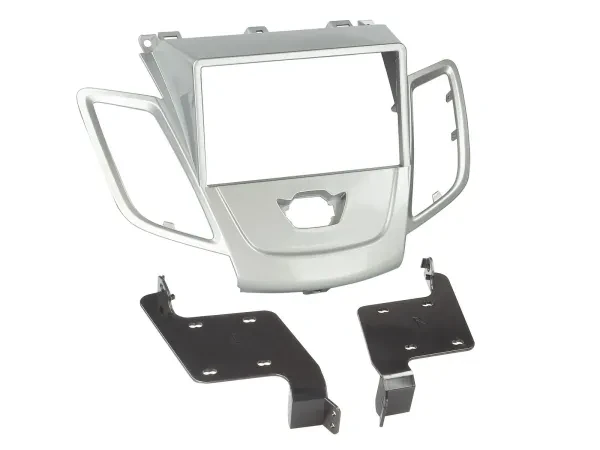 Einbaurahmen Doppel DIN Autoradio für Ford Fiesta 2008-2017 silber