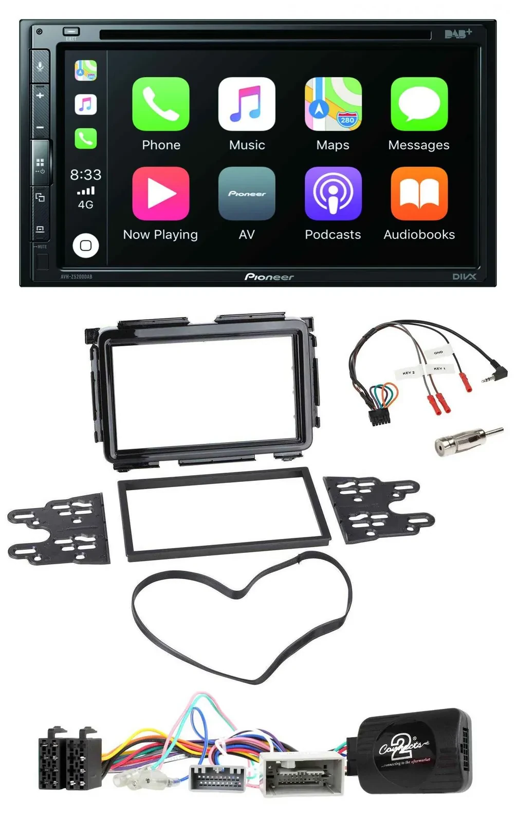 Pioneer DVD 2DIN Lenkrad DAB Bluetooth USB Autoradio für Honda HR-V RU ab 2015 s