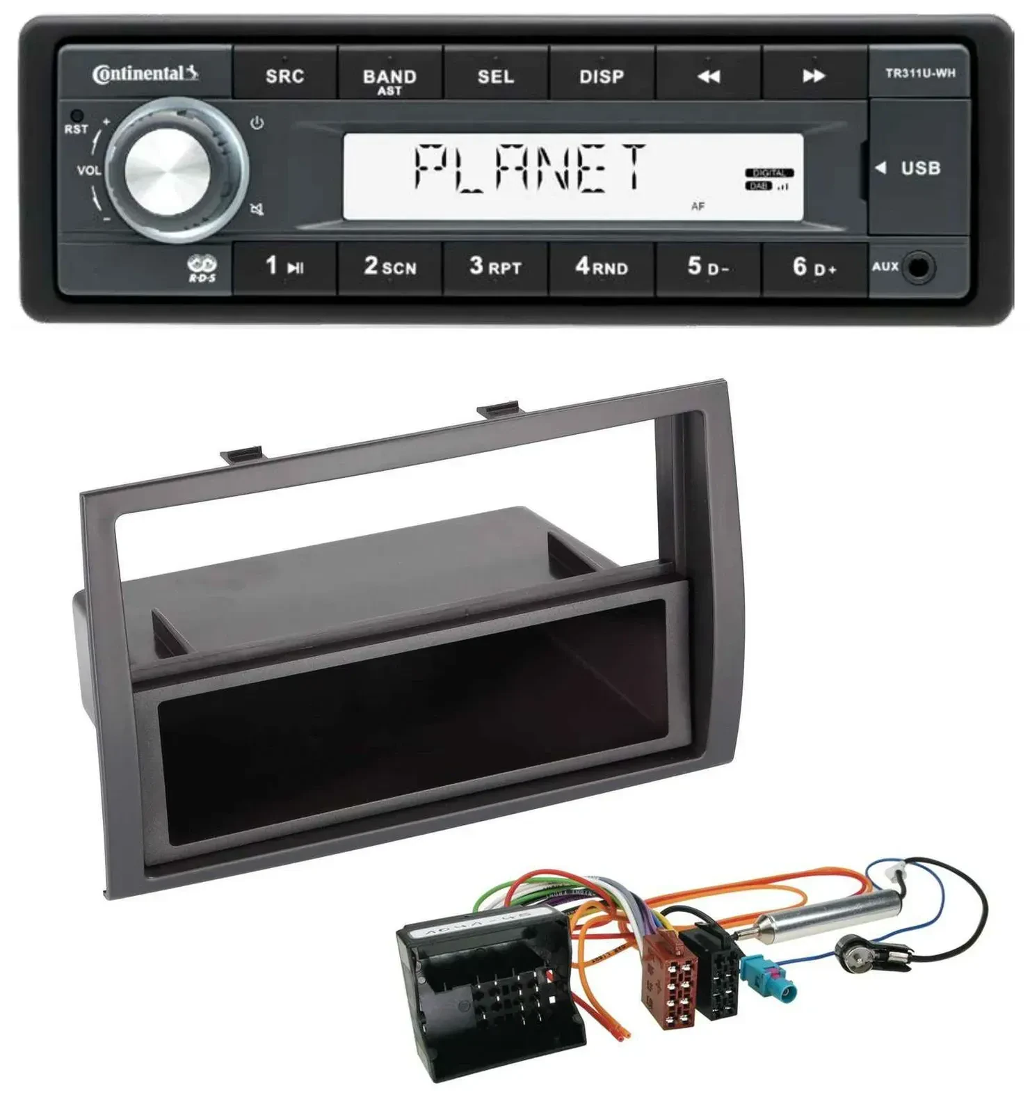 Автомагнитола для Citroen Jumper (2006–2011) Continental 1DIN, USB, AUX, MP3, Quadlock