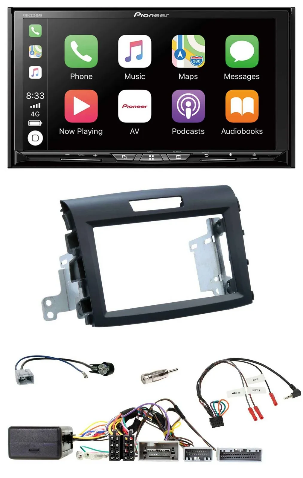 Автомагнитола для Honda CR-V FR5/FR6 Pioneer 2DIN USB DAB DVD Bluetooth, поддержка управления на руле