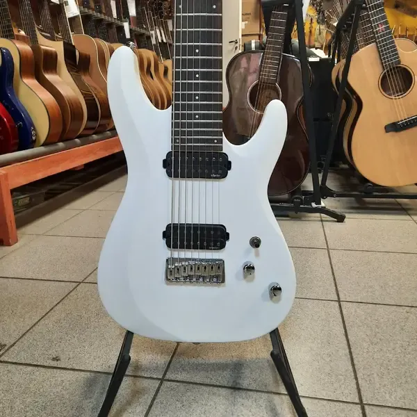 Электрогитара Schecter C-8 Deluxe HH Satin White Gigbag Indonesia 2019